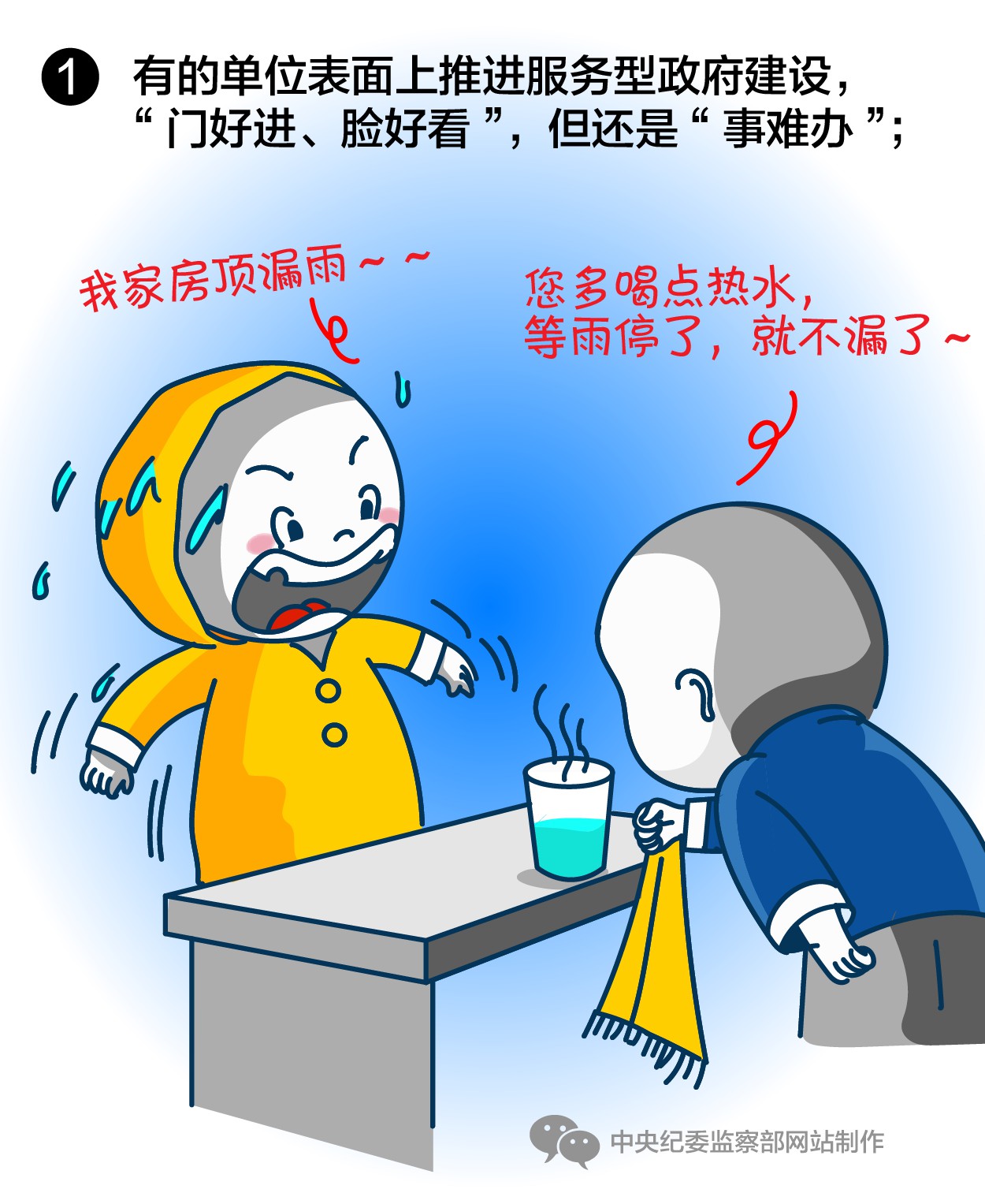 有的单位表面上推进服务型政府建设，“门好进、脸好看”，但还是“事难办”